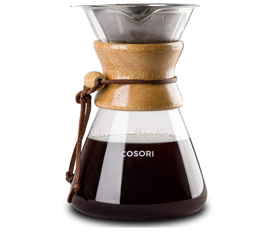 Pour Over Coffee Maker with Double-layer Stainless Steel Filter